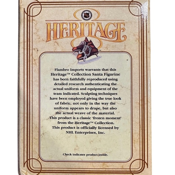 NHL Heritage 1934 Montreal Canadians Habs SANTA Hockey Figure w/ COA NEW in BOX - Picture 5 of 5